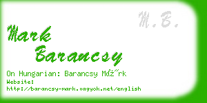 mark barancsy business card